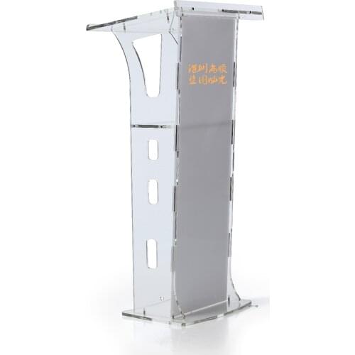 High Polished Clear Modern Acrylic Podium pulpit bureau desk podium stand transparent
