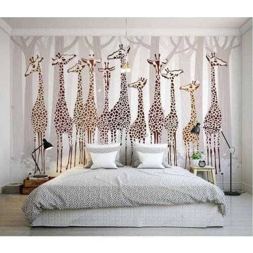Custom 3d photo wall paper Nostalgia giraffe 3d mural designs Living room TV backdrop bedroom 3d photo wallpaper