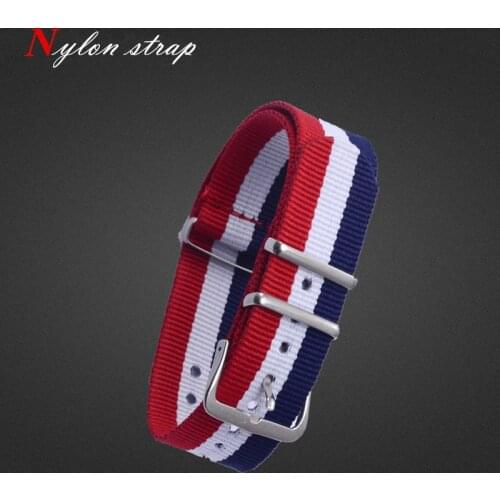 Popular Fashion Nylon Watchband Silver Steel Buckle. Hot Selling Detachable Straps For Wristwatch Multi color Bands for reljo