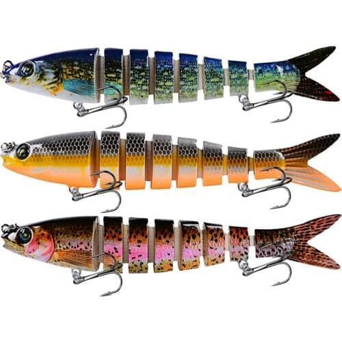 New 1PCS 13.5cm 19g Sinking 8 Segments Fishing Lures Multi Jointed Wobblers Swimbait Hard Bait Fishing Tackle For Crankbait