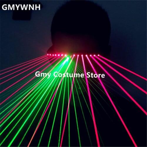 T91 Ballroom dance costumes laser man projector green red laser beams laser light glasses dj party stage performance wears disco
