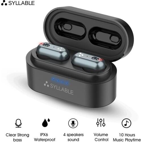2021 New SYLLABLE S101 Bluetooth V5.0 TWS Earphone 10 hours True Wireless Stereo Earbud QCC3020 chip for SYLLABLE S101 Deep bass