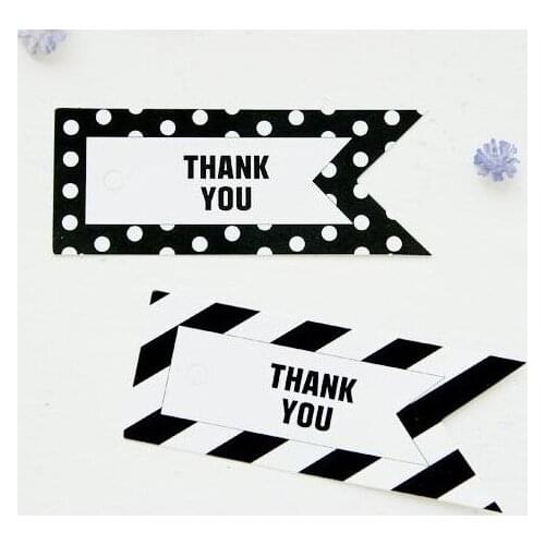 98pcs/lot dots and stripes DIY decorate tag "thank you" Gift Hang tag 3.5x7cm