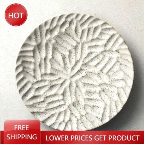 Vintage Dinner Plates Kitchen Breakfast Ceramic Dessert Breakfast Fruit Cake Plates White Borden Servies Serving Platter AA50CP