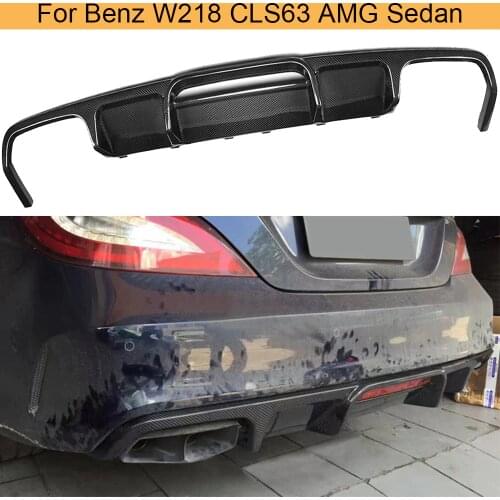 Carbon Fiber Rear Diffuser for Mercedes Benz CLS Class W218 CLS63 AMG S Sedan 4 Door 15-17 Car Rear Bumper Diffuser Lip Spoiler