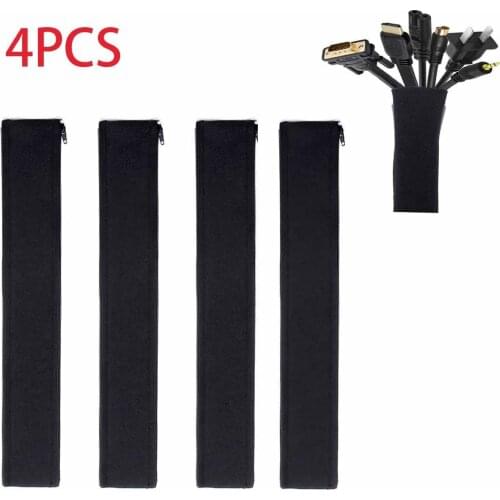 Neoprene Zip Cable Sleeve Wire Tube Protector PC TV Home Office Arrangement