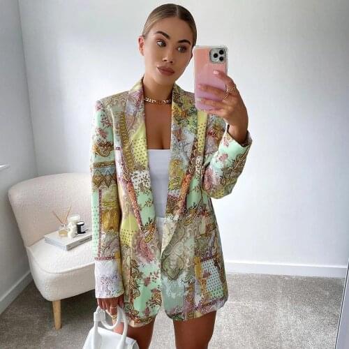 2021 Blazer Women Hand Painted Long Sleeves Elegant Fashion Casual Chic Lady Suit Woman Blazer Suit Veste Femme Jacket Clothing
