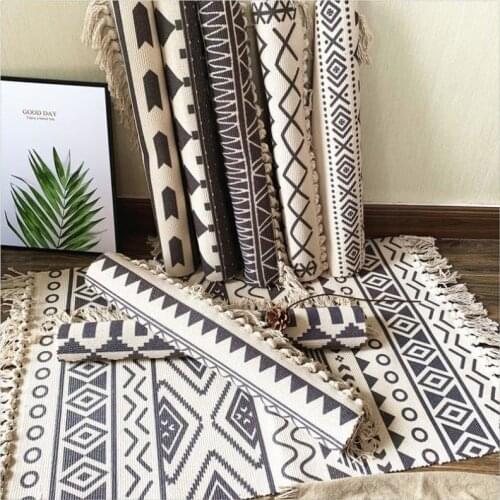 1Pcs Cotton and linen tassel carpet Household living room coffee table blanket bedroom bedside weave carpets Home Decoration