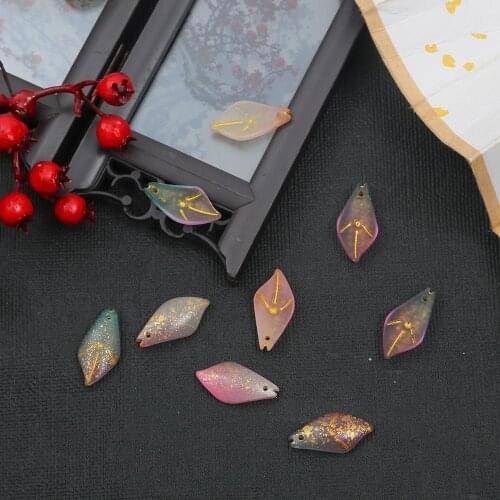 10pcs 23x11mm Czech Flower Petals Glass Lampwork Beads Multi Gradient Color Beads For DIY Earrings Jewelry Making Handmade