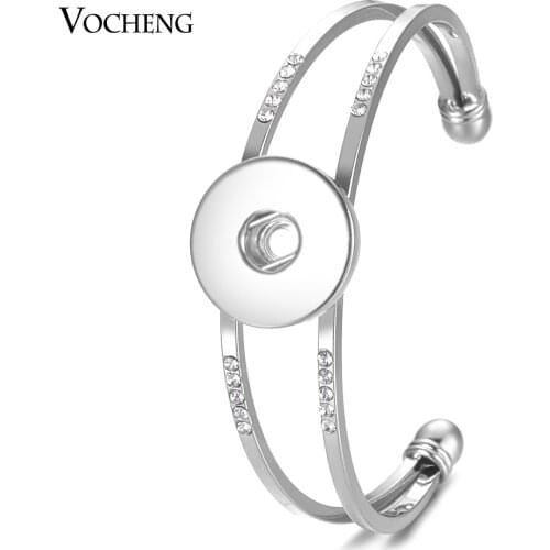 10PCS/Lot Vocheng Ginger Snap Charms Cuff Bangle with Crystal for 18mm Button Interchangeable Jewelry NN-639*10