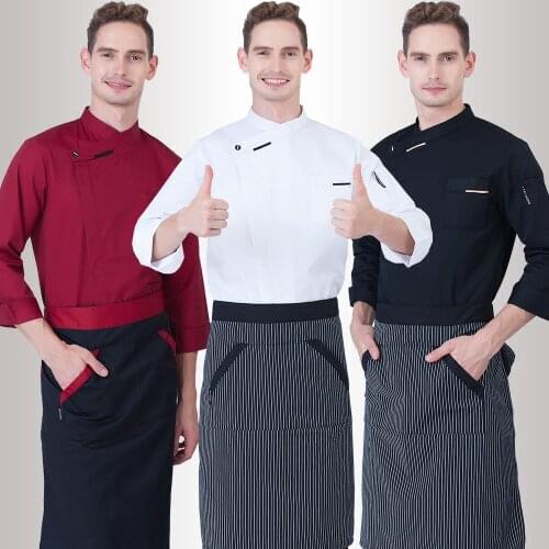 2018 winter long sleeve restaurant uniforms for cooks womens personality discount chef clothing mens cotton chef jackets