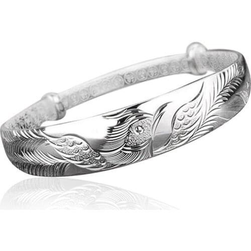 B055 silver fashion jewelry 925 jewelry silver plated bangle bracelet Phoenix Bangle /MCFKKTOB SJZDZHBL