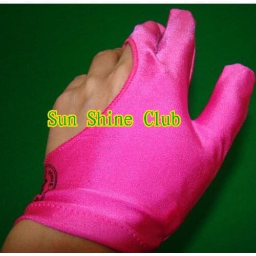 Free shipping 5pcs/lot high Elasticity 3 finger Pink billiard gloves/Pool Table Snooker billiard table Gloves