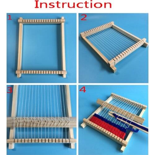 Wooden Weaving Craft Yarn little Loom DIYhandmade wool weavingDIY Hand Knitting Machine Kids Educational Toys Childrens