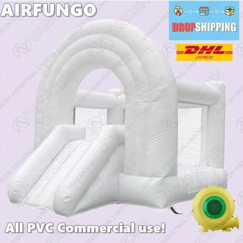 Commercial Adults Kids Inflatable White Wedding Bouncy Castle Dome Round Top White Wedding Jumping House/ Bounce House For Sale