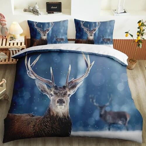 Luxury Cute Wild Animal Printing Bedding Set Kids Adult Lovely Gift Duvet Cover Sets Comforter Queen King Size 2/3pcs