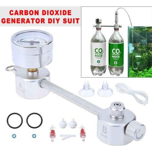 Aquarium CO2 Regulator System Kit Bubble Counter Pressurized Gauge CO2 Generator for Plants Aquarium Home Garden Fish Tank