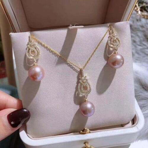 S925 Sterling Silver Pearl Party Pendant Earrings Set Mounts Findings Beautiful Jewelry Set Parts Fittings Womens Accessories