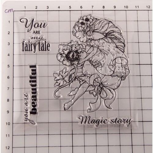 Beauty Flower Transparent Clear Silicone Stamp Seal DIY Scrapbooking Rubber Stamping Coloring Embossing Diary Decor Reusable T3