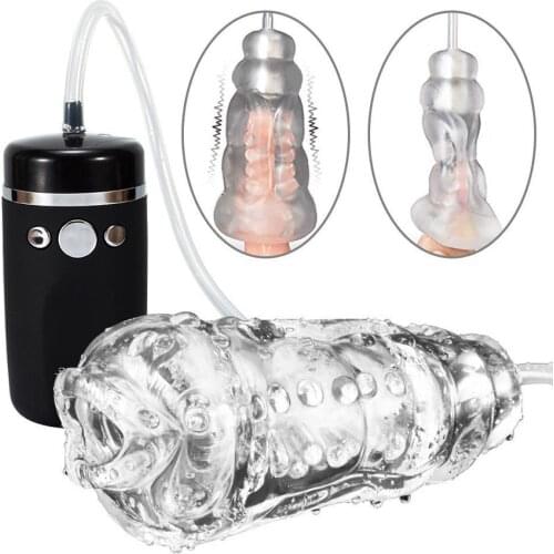 Blowjob Vibrator Penis Enlargement Pump Deep Throat Sucking Pussy Strong Suck Oral Sex Male Masturbator Electric Toys For Man