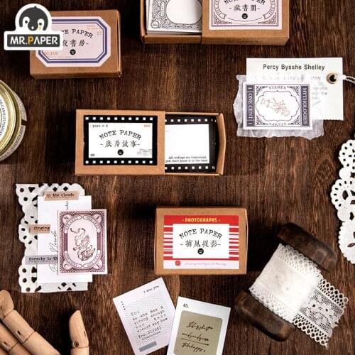 Mr.paper4 Designs Retro Style Charing Street No. 10 Series Special Paper Box Packed Small Size Memo Stationery Office Supplies