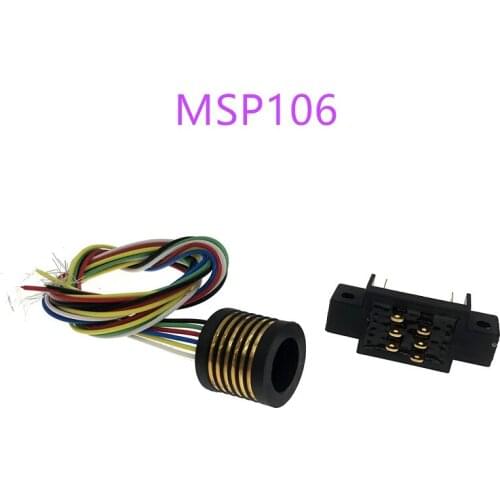 MSP106 6 Way 2A Per Way Split Through Hole Conductive Slip Ring UAV Gimbal Slip Ring Rotating Conductive ring