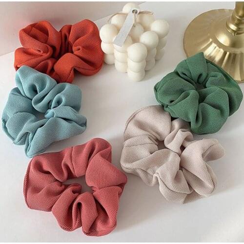 Solid Color Elastic Hair Bands Korean Scrunchie Rubber Bands Ponytail Holder Hair Ties Fashion Headband Hair Accessoires