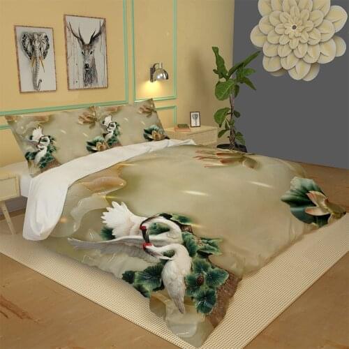 Photo marble louts bedding Three-dimensional flower bed sheet quilt bedding pillow case cover