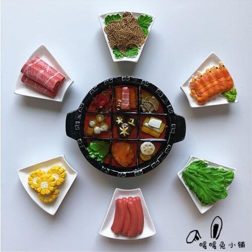 Sichuan Chongqing Tourism Hot Pot Side Dish Food Resin Fridge Magnet