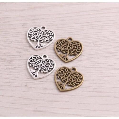 SWEET BELL 30PCS 17*18mm Three Color Vintage Metal Zinc Alloy Hollow love Heart Charms Fit Jewelry Pendant Charms Makings