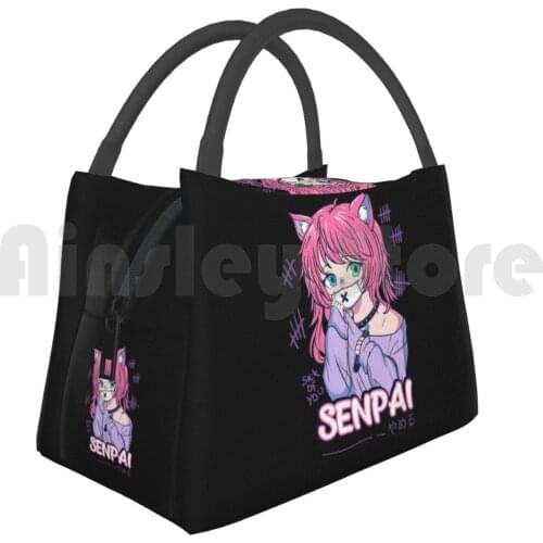 Cooler Lunch Bag Picnic Bag Kawaii Anime Neko Girl-Pastel Goth Menhera Sick Anime Manga Unicorn Anime Girl Japanese