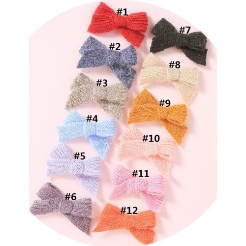 Knitted Bow Hairpins For Girls Bows Hair Clips Baby Accessories Elastic Hair bands Barrettes Headband Baby Girl Hair Accessories