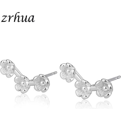 ZRHUA Silver Color Stud Earrings for Women Elegant Wedding Jewelry pendientes mujer moda 2019 Brincos Christmas Gifts