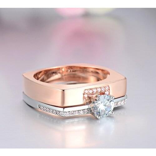 Vecalon Vintage Promise Ring set 925 sterling silver AAAAA Cz statement Party Wedding band rings for women Bridal Jewelry Gift