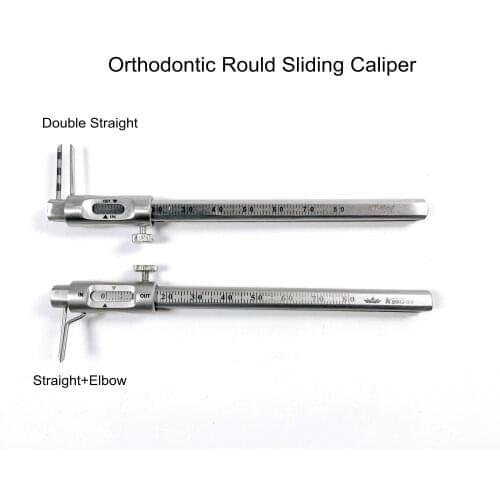 Dental Stainless Steel Sliding Caliper Implant Gauge Measuring Pen 2Type 0-80mm