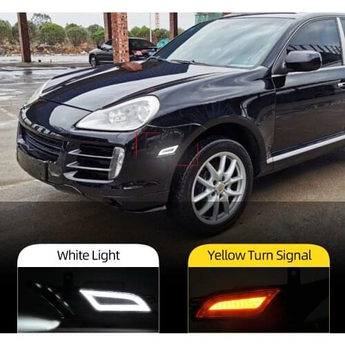 2Pcs For Porsche Cayenne 957 2007 2008 2009 2010 LED Side Marker Turn Signal Lamp Light LED DRL Daytime Running Light