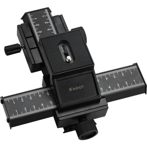 4 Way Macro Focusing Rail Slider Gimbal for Nikon Canon Samsung Sony DSLR Camera Gimbal Mount DC with Standard 1/4" Screw