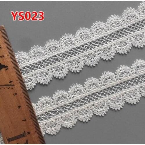 5yards 25MM white Embroidered Lace Fabric DIY skirt hem Dance costumes Garment Accessories lace trim Sewing Craft LP-YS023