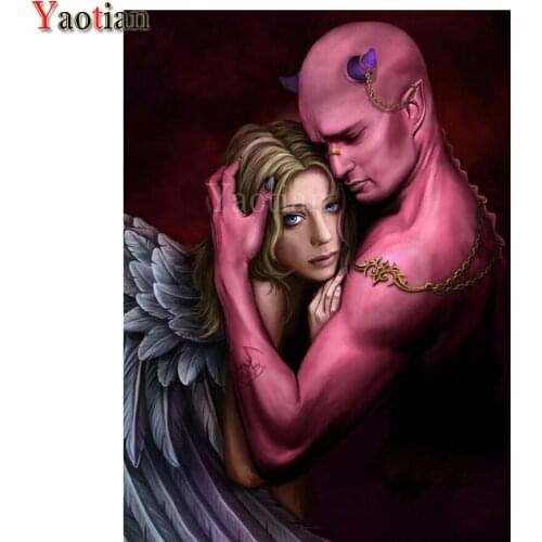 Diamond Painting Romantic Angel Couple Full square Diamond Embroidery Mosaic Painting By Numbers Picture Of Rhinestones Art