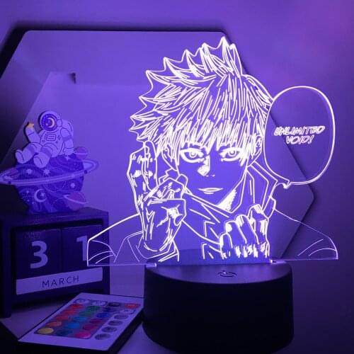 Anime Lamp Jujutsu Kaisen Satoru Gojo Led Night Light for Bedroom Decor Birthday Gift Satoru Gojo Light Jujutsu Kaisen Prize