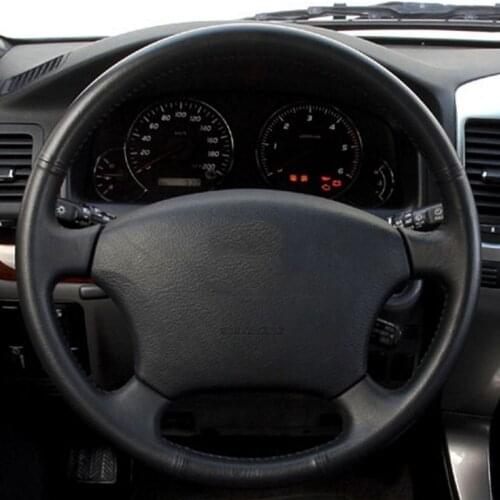 Hand-stitched Black Suede Car Steering Wheel Cover for Toyota Land Cruiser Prado 120 2004 2005 2006 2007 2008 2009 Land Cruise