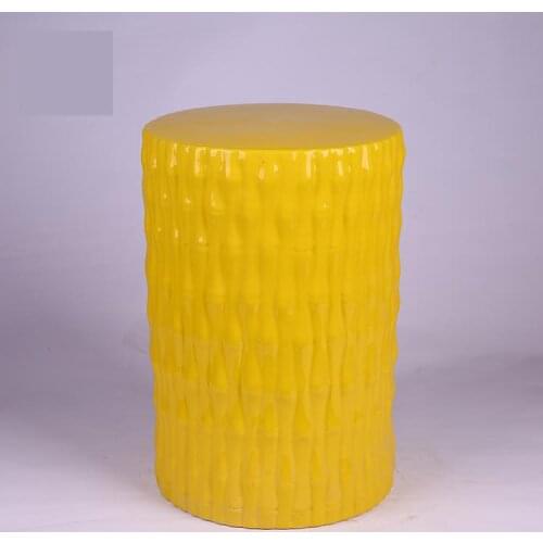 Pure Color Ceramic Stool Dressing black and yellow Shoe Changing Stool Home Decoration porcelain Ceramic Drum Stool