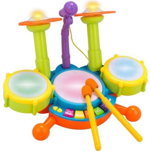 Kid Musical Drum Toys Set Musical Instruments Piano Toy Drum Set With Drum Sticks Microphone Early Educational Toys for Children