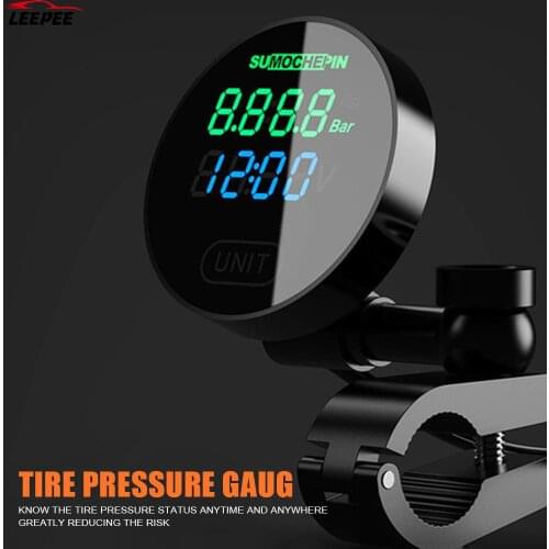Electric Detector Tire Pressure Monitor System Tire Pressure Gauge LCD Digital Display With External Sensors Motorcycle TPMS