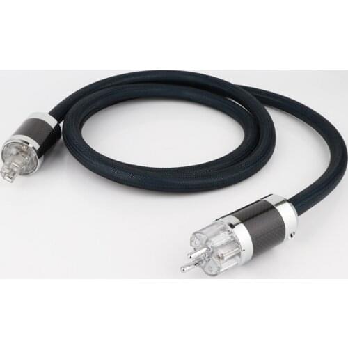 Hi-end Preffair Silver Plated OFC hifi AC power cable Carbon fiber Rhodium plated AC EU power cable schuko Power cord Power line