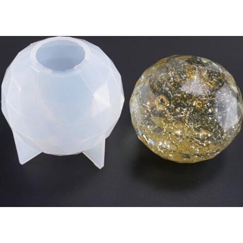 Crystal Epoxy mould Multi-faceted ice hockey silicone mold kitchen tool