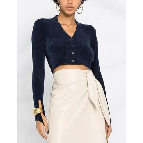 !!! Sale 11.15 Hot Autumn Winter New Thumb Sleeve Short Knit Cardigan Women Fashion Temperament Comfortable Sweater Knitwear