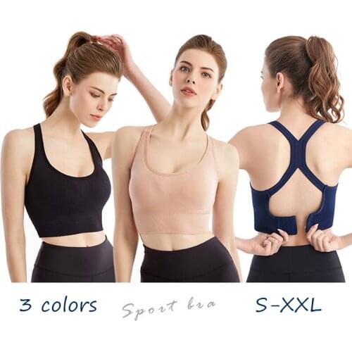 Hot Sexy Gym Running Tank Top Athletic Vest Underwear Shockproof Sports Bra For Women Fitness Yoga Push Up Padded Sports Bra