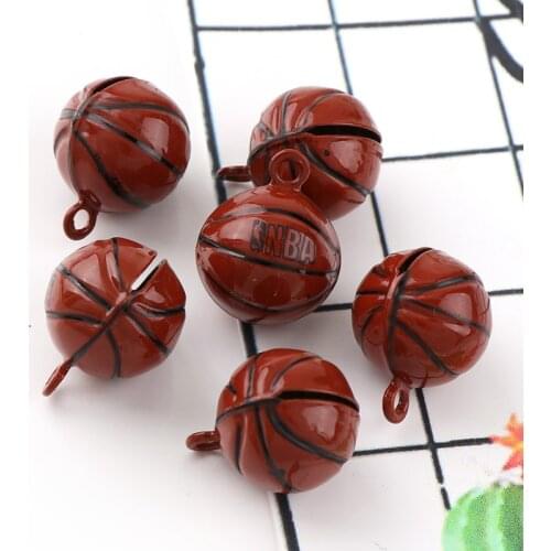 Cute Mini Basketball Bell Strawberry Shape 19mm Copper Jingle Bells For Charm Bells Necklace Fit Festival/Party/Pets Necklace