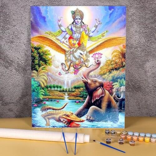 Region Ganesha DIY Paint By Numbers Package Oil Paints 40*50 Canvas Pictures Handmade Crafts For Adults Handicraft Art